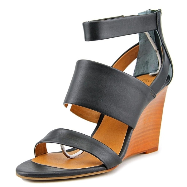 Seychelles Suave Women Open Toe Leather Wedge Sandal