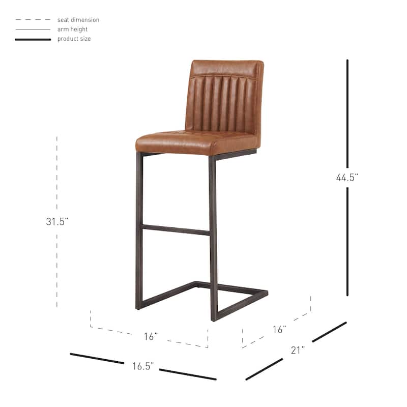 NPD Furniture Ronan Faux Leather Bar Stool (Set of 2)