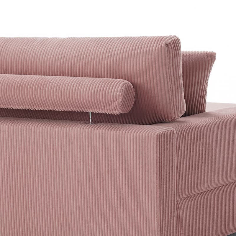 Corduroy Chaise Lounge Chair Upholstered Indoor Lounger Sofa