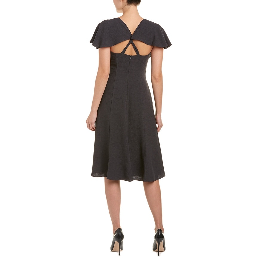 black halo midi dress