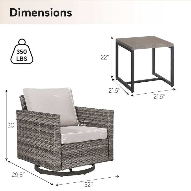 Outdoor Swivel Glider Chairs with Soft Cushion