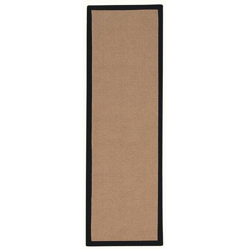 Linon Athena Cork Hand Finished Classic Rug - 2'6'' X 12' - Black Leather