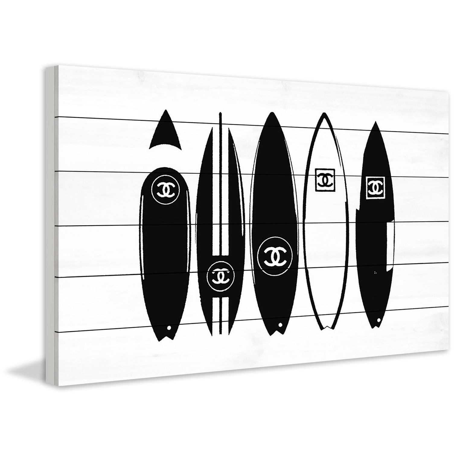 Marmont Hill MH DNTEL 18 WW 60 40 x 60 Chanel Surfboards Gicl e Art Print on Wood by Dantell 40 x 60 Bed Bath Beyond 18831546