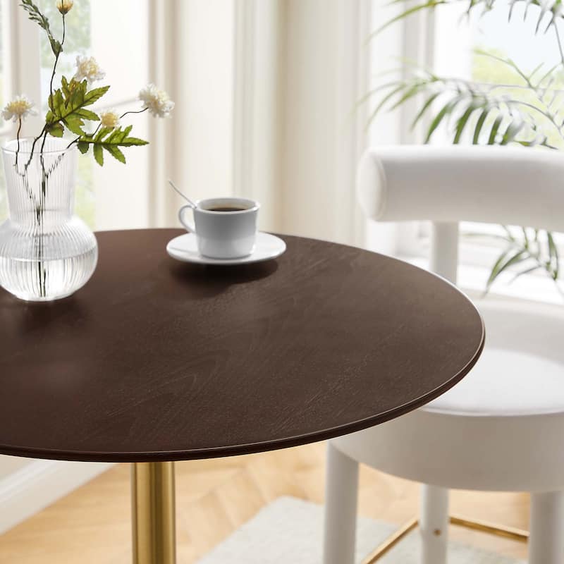 Lippa Round Wood Bar Table