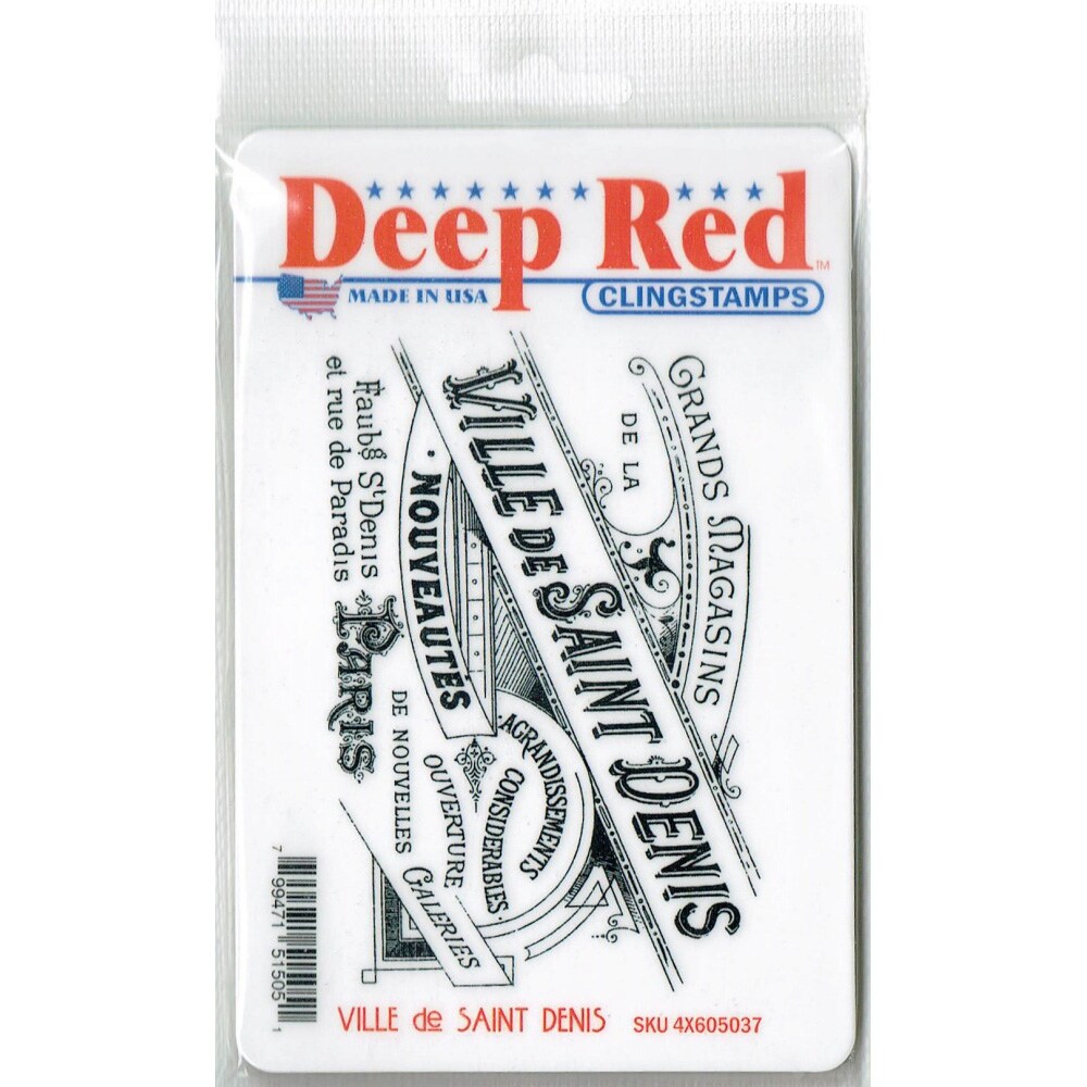 Shop Deep Red Stamps Ville De Saint Denis Rubber Cling Stamp 4 2 X 2 75 Overstock 26518290
