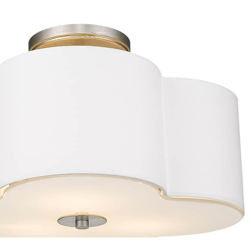 16" Scalloped Semi Flush Ceiling fixture Champagne Gold