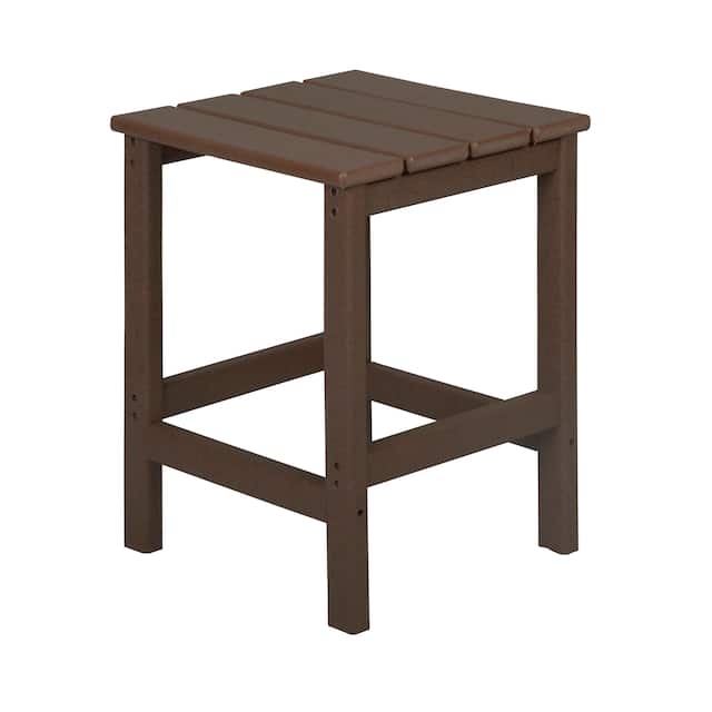 Laguna Poly Eco-Friendly Outdoor Patio Square Side Table - Dark Brown