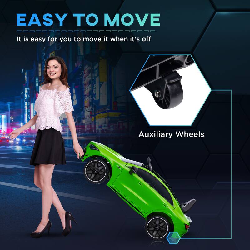 Licensed Mercedes-Benz AMG CLA 45 Ride-On Car for Kids with Parent Remote Control, Adjustable Speeds, and Interactive Features