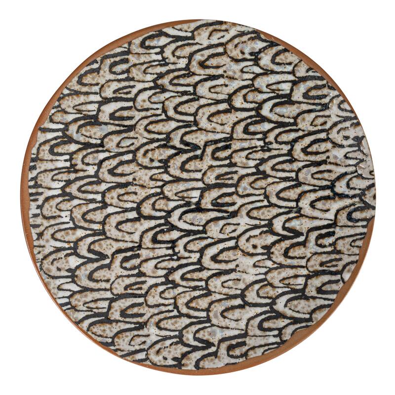 Stoneware Plate Dinnerware Set with 4 React Glazed Patterns - 8.3"L x 8.3"W x 0.6"H