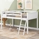 preview thumbnail 10 of 30, Twin Size Wood Loft Bed with Flexible Ladder Placement, Guardrails, and Slide - Gray, Space-Saving Design for Play and Rest