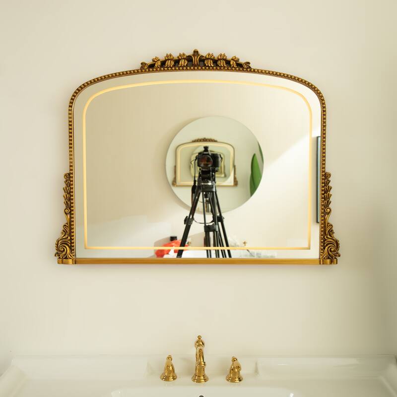 Velora Exquisite Retro Irregular PU Art Decorative Mirror - Bathroom, Bedroom, Living Room - Silver