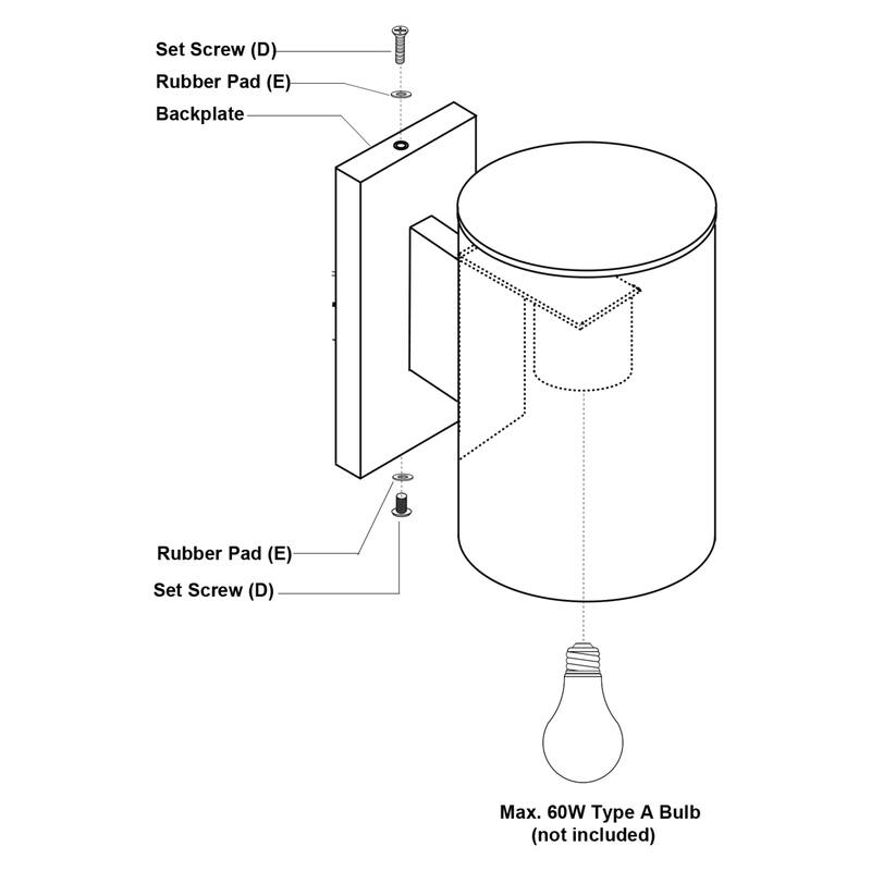 Chiasso Aluminum 1 Light Dark Sky Cylinder Outdoor Wall Lantern - 5-in W x 7.25-in H x 8-in D