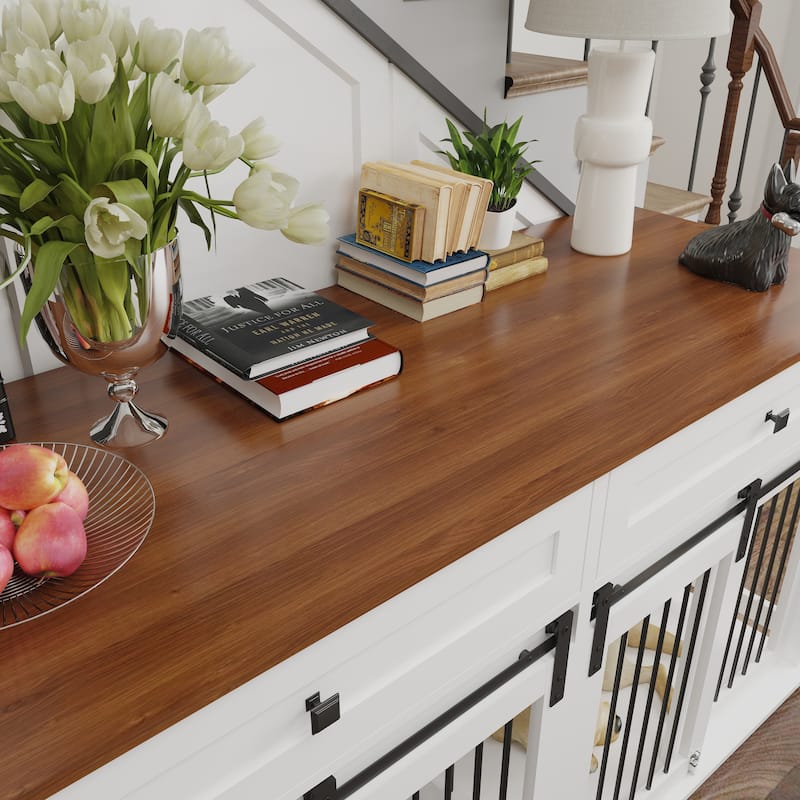 63'' Large Dog Crate Furniture for Double Dog