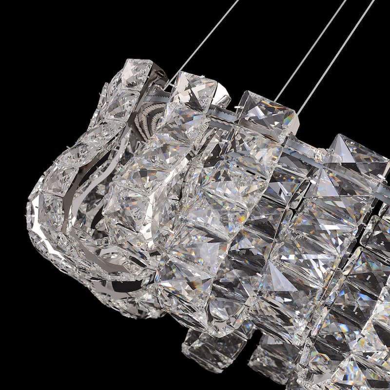 Luxury Crystal 30" LED Chandelier Modern Round