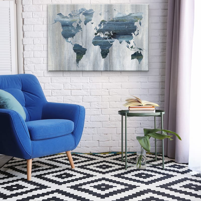 Textural World Map by Nan Canvas Art Print