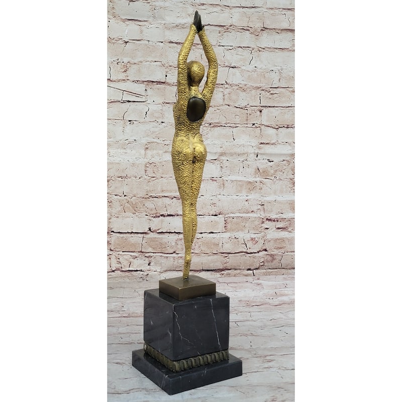 Art Deco Bronze Chiparus Starfish Dancer Etoile La Mer Statue Sculpture Figure Gold 19 Inches X 5 Inches