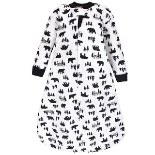 Hudson Baby Infant Boy Premium Quilted Long Sleeve Sleeping Bag and Wearable Blanket, Bear Cabin