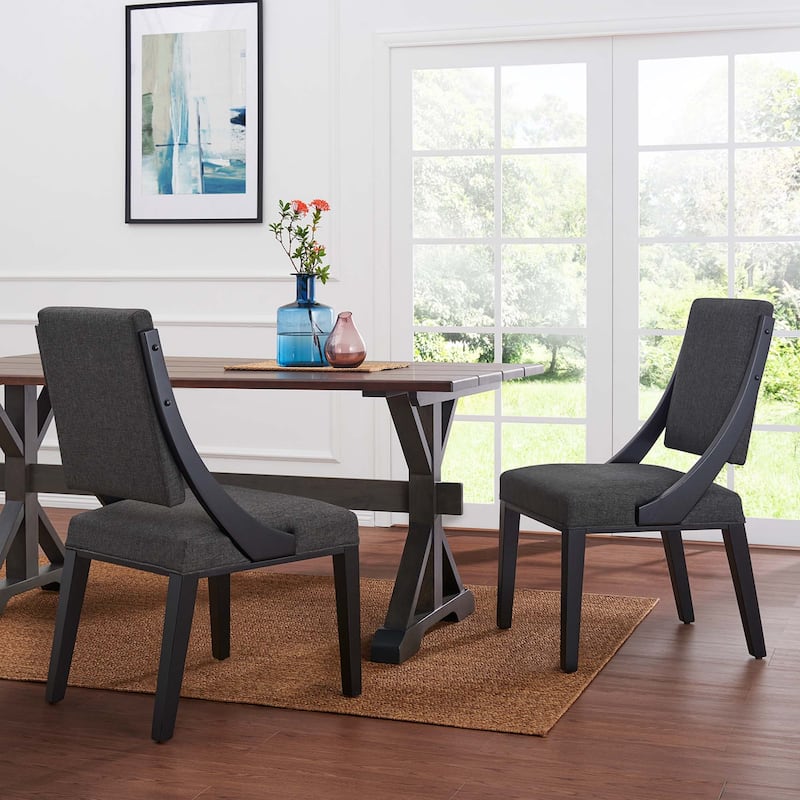 Cambridge Upholstered Fabric Dining Chairs - Set of 2 - Gray
