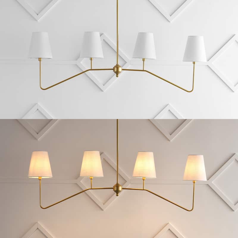 Madsen 47.5" 4-Light Classic Minimalist Iron Linear LED Pendant, Gold Painting by JONATHAN Y