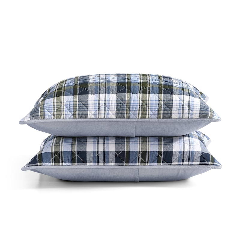 Tommy Hilfiger Bleecker Plaid Cotton Blue Quilt Set