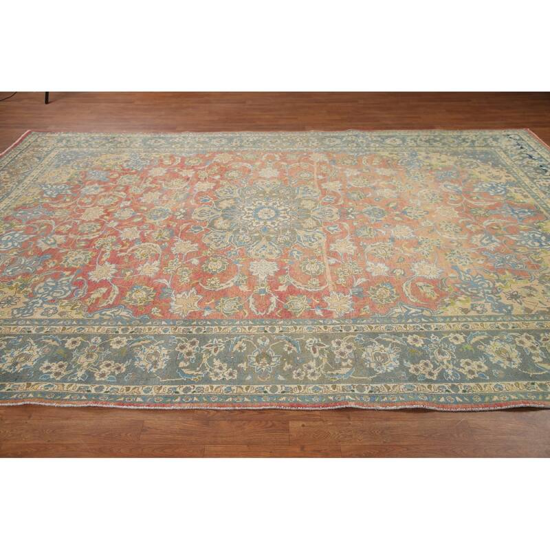Hand Knotted Oriental 100% Wool Carpet Traditional Floral Oranges & Rust Najafabad Area Rug - 12' 3'' X 8' 1''