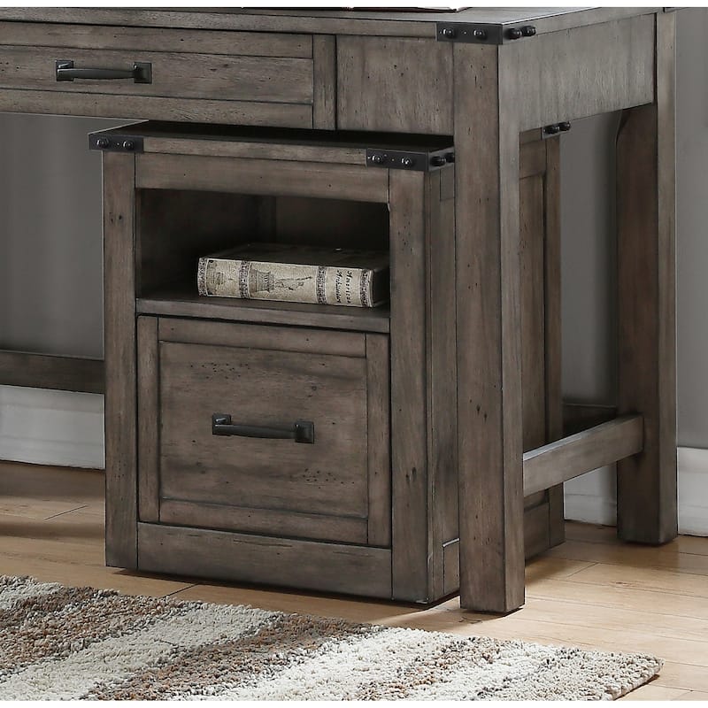 Bridgevine Home Storehouse One Drawer File, Smoked Grey Finish