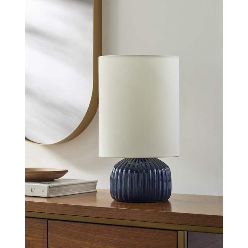 Livabliss Vadso Traditional Accent Table Lamp - Blue/Cream