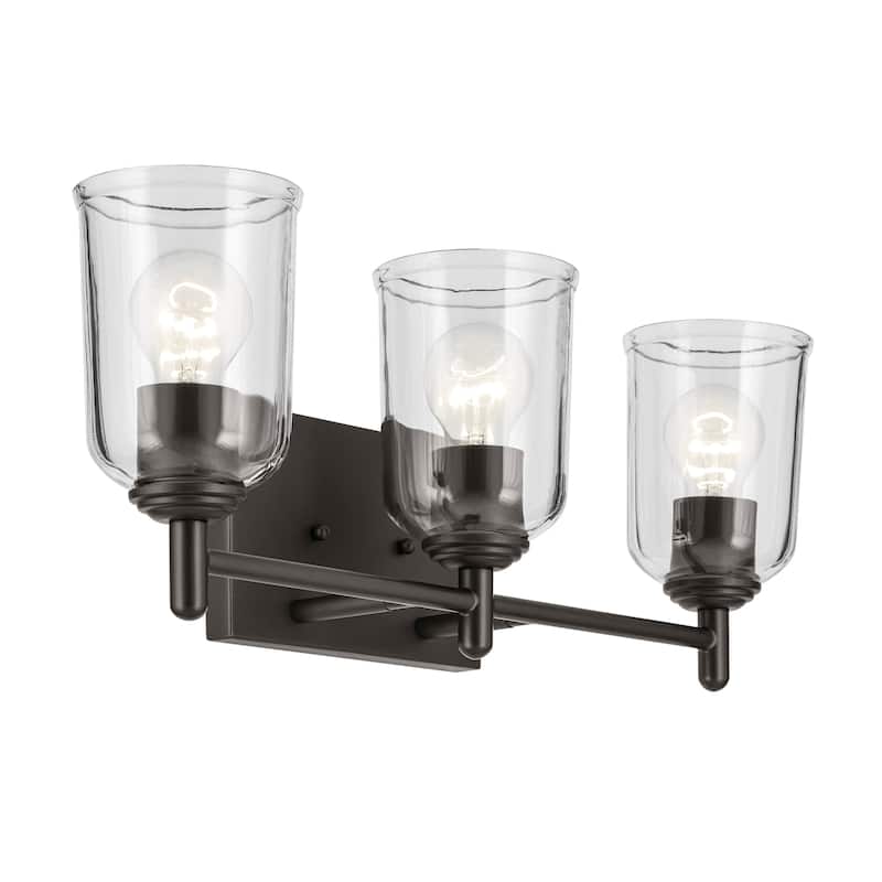 Kichler Lighting Shailene Bathroom Vanity Light with Clear Glass - Olde Bronze - 3-Light