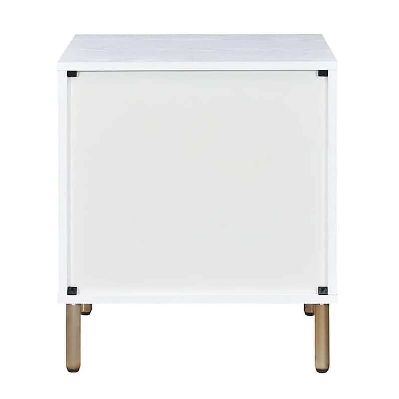 Casey 3-Drawer Nightstand with Metal Bracket Leg