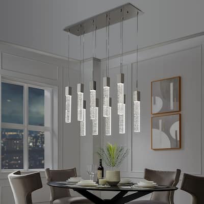 Rectangular Crystal Chandelier // XL 10 Light with Smart Dimmer Included