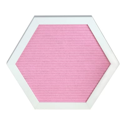Melannco MDF Pink Hexagon Letter Board, 13X11 Inch