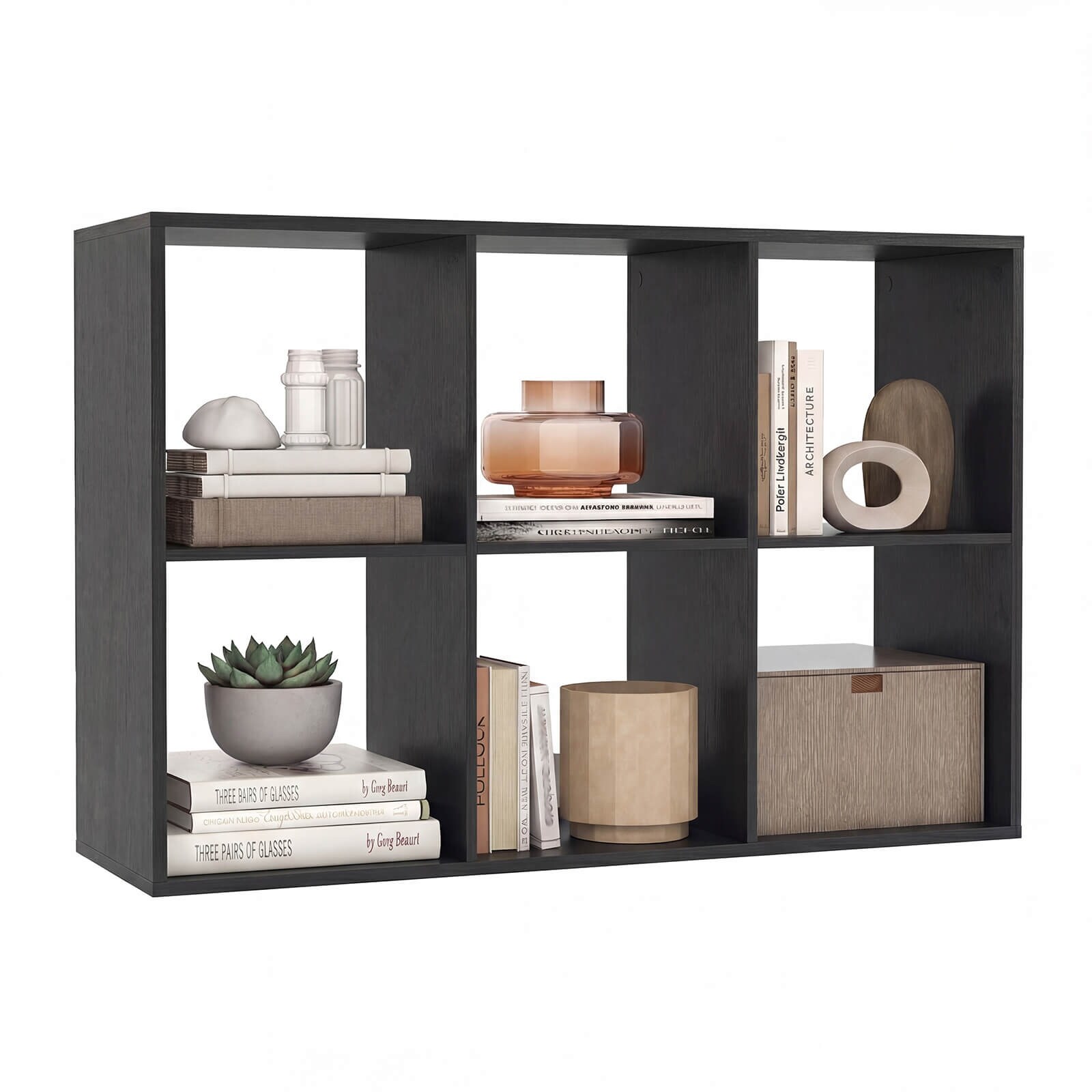 Costway 6-Cube Open Bookshelf with Anti-tip Kits Home Modern Style - See Details