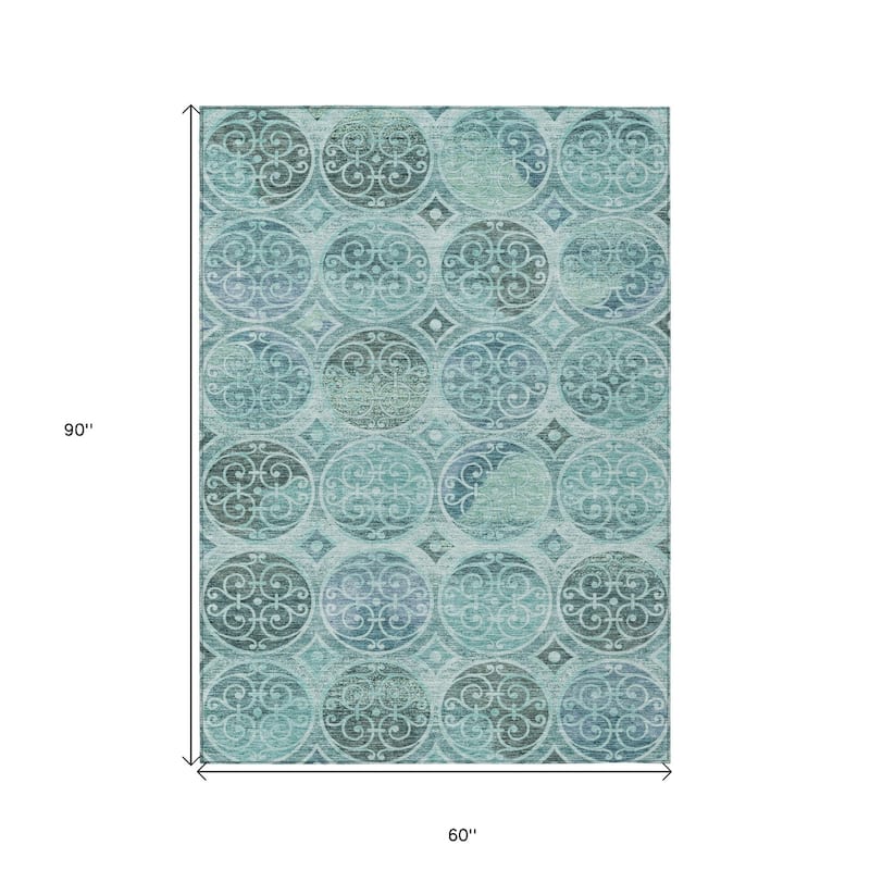 HomeRoots Trellis Transitional Rectangle Outdoor Rug