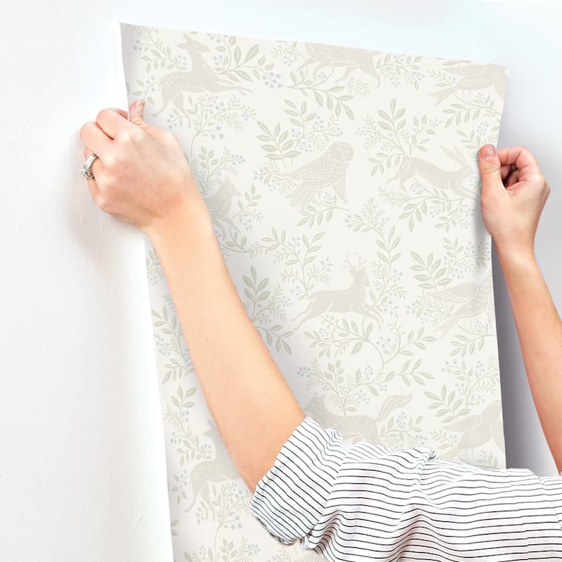 Chesapeake Revelry White Forest Frolic Wallpaper