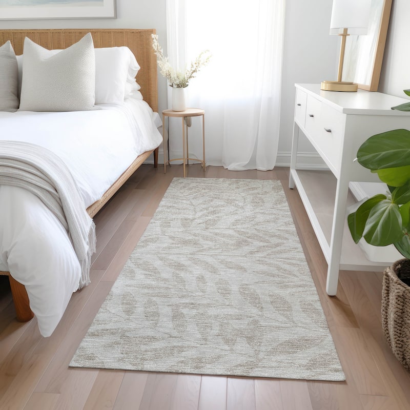 Machine Washable Indoor/ Outdoor Chantille Palm Rug