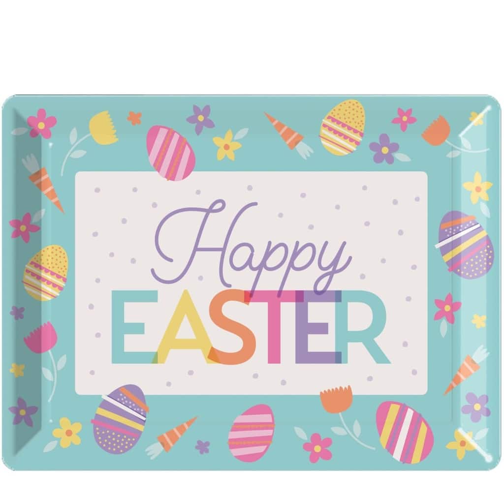 Happy Easter Rectangular Tray - 14.25" - Club Pack of 12