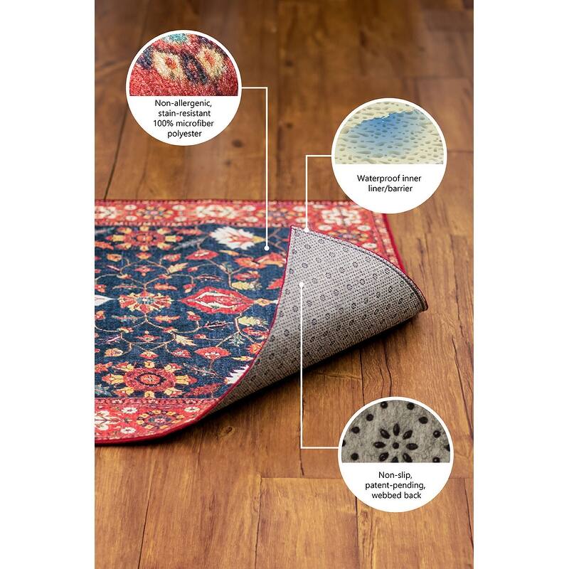 My Magic Carpet Flock Petal Pink Washable Rug