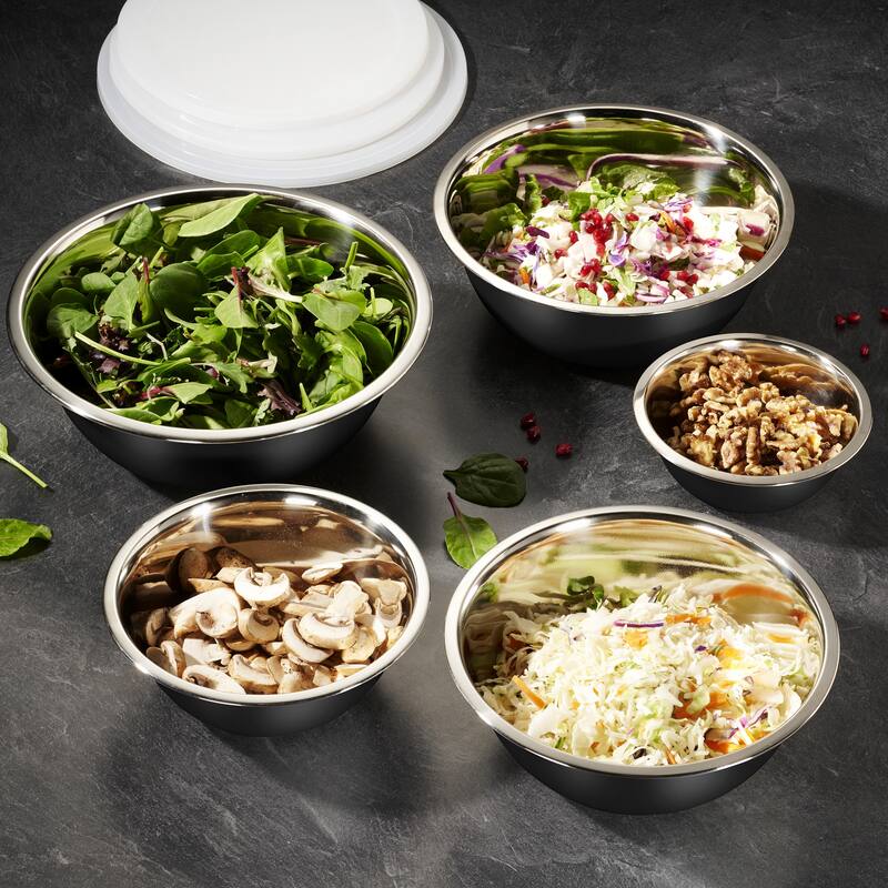 Heavy Duty Meal Prep Stainless Steel Mixing Bowls Set with Lids