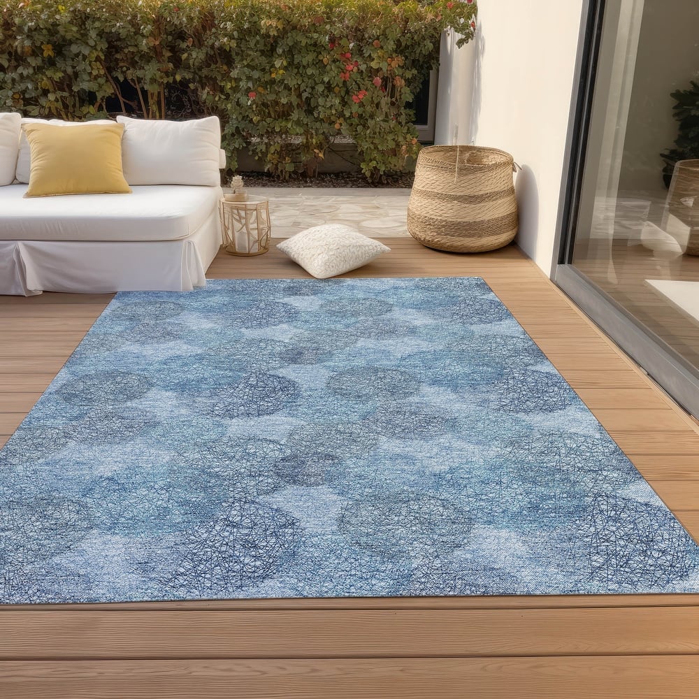 Machine Washable Indoor/ Outdoor Boho Sphere Chantille Rug