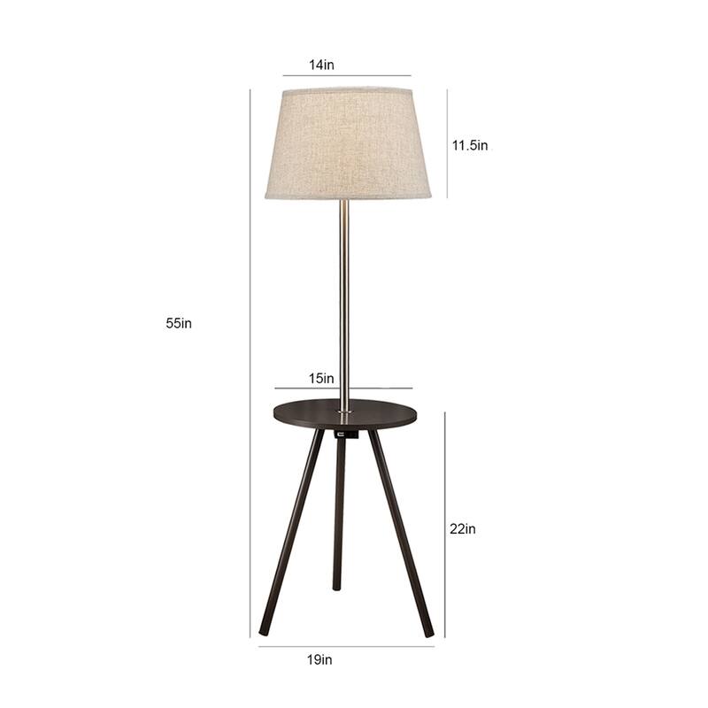Side Table with Lamp - N/A