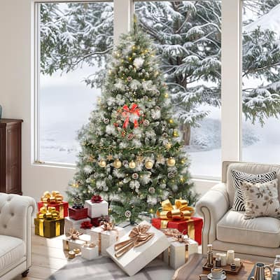 9FT Prelit Scotch Pine Christmas Tree - N/A
