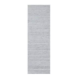 Shahbanu Rugs Ice Gray, Modern Striae Design, Tone on Tone, Soft Pile ...
