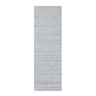 Shahbanu Rugs Ice Gray, Modern Striae Design, Tone on Tone, Soft Pile ...