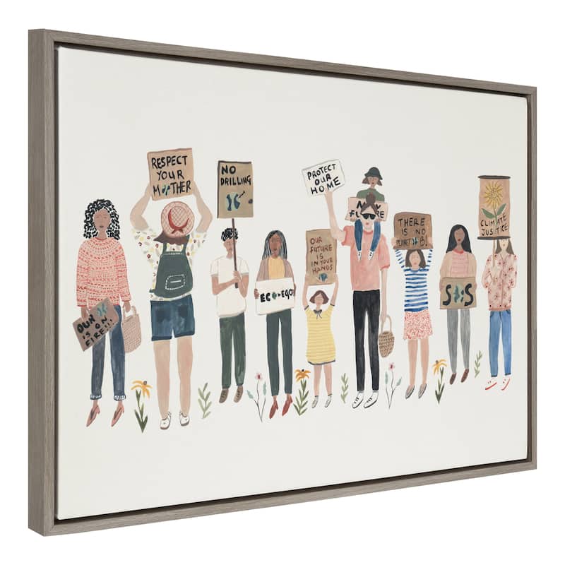 Kate and Laurel Sylvie Climate Frame Canvas by Sara Boccaccini Meadows