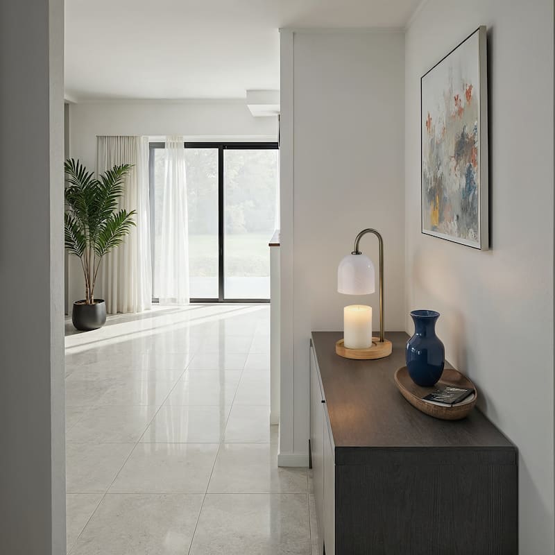 Alcott Candlewarmer Lamp with Timer - Dimmable Wax Melt Heater, 3 Lighting Modes & Auto Shutoff - Swirled Glass