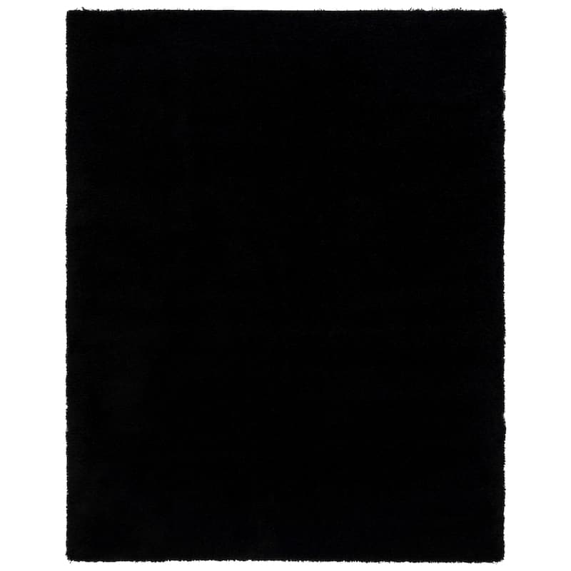 SAFAVIEH Laguna Shag Verdiana Solid Color 2-inch Thick Rug. - 8' x 10' - Black - Rectangle