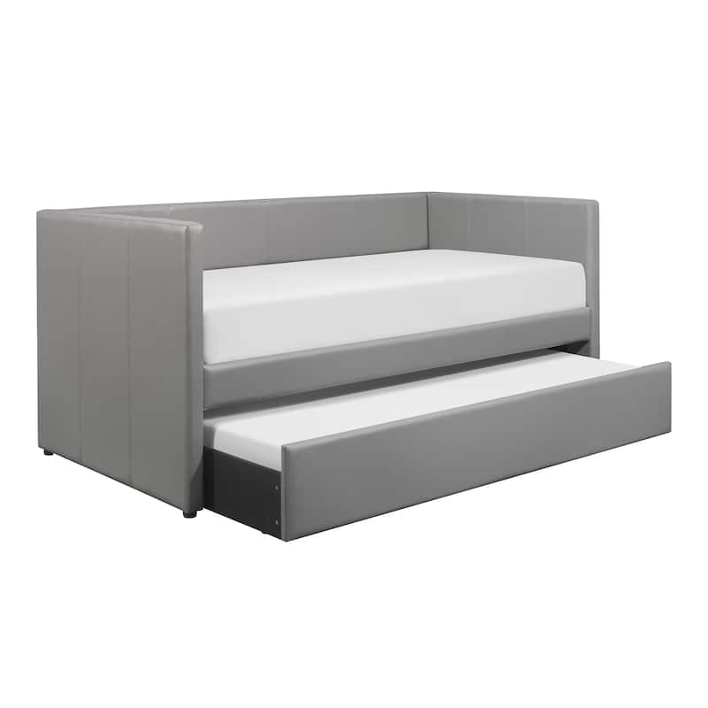 Elon Upholstered Daybed with Trundle - Grey