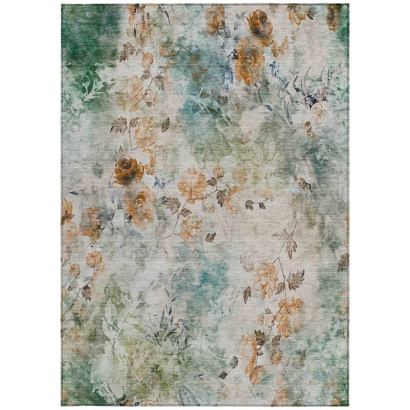 HomeRoots Floral Transitional Rectangle Outdoor Rug