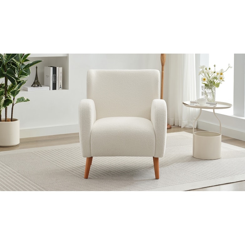 Beige 28.75" Wingback Accent Chair
