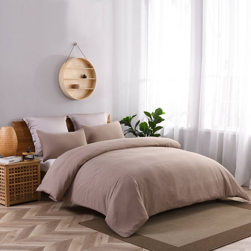 Solid Color Ultra Soft 3-piece Duvet Cover Set